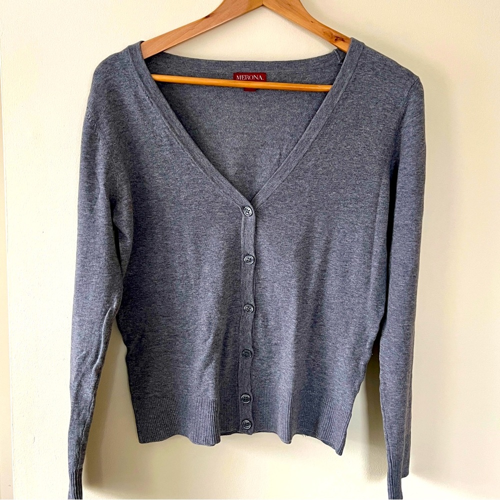 Deep V Cotton Button Down Cardigan by Merona, women’s M